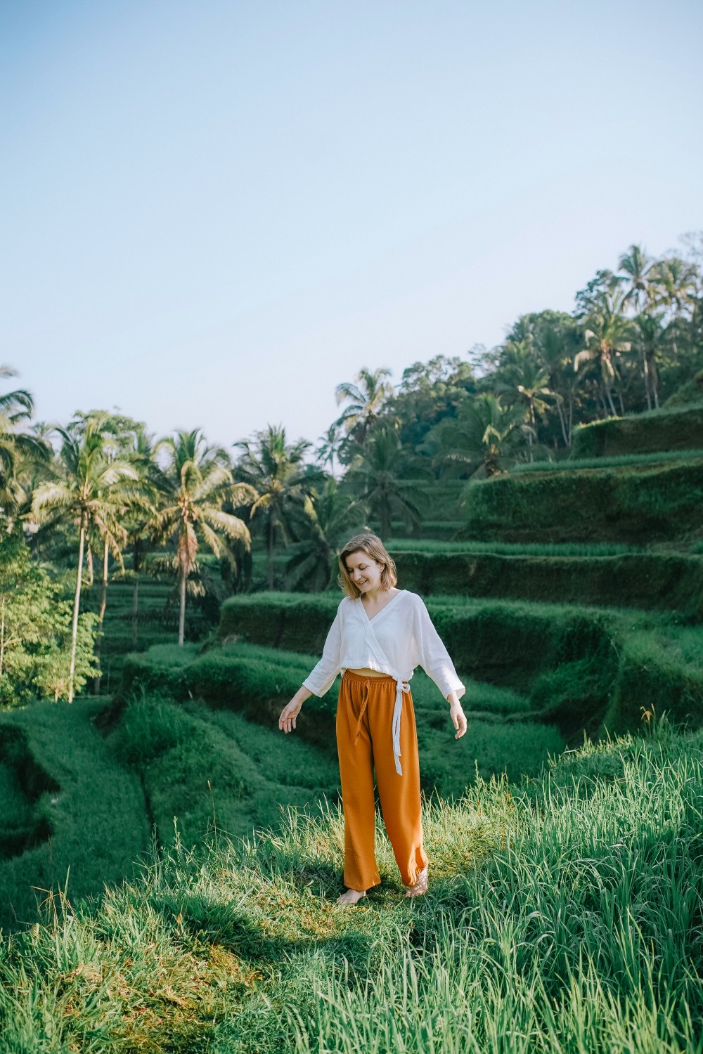 Kimberly in de rijstvelden van Tegalalang, Bali